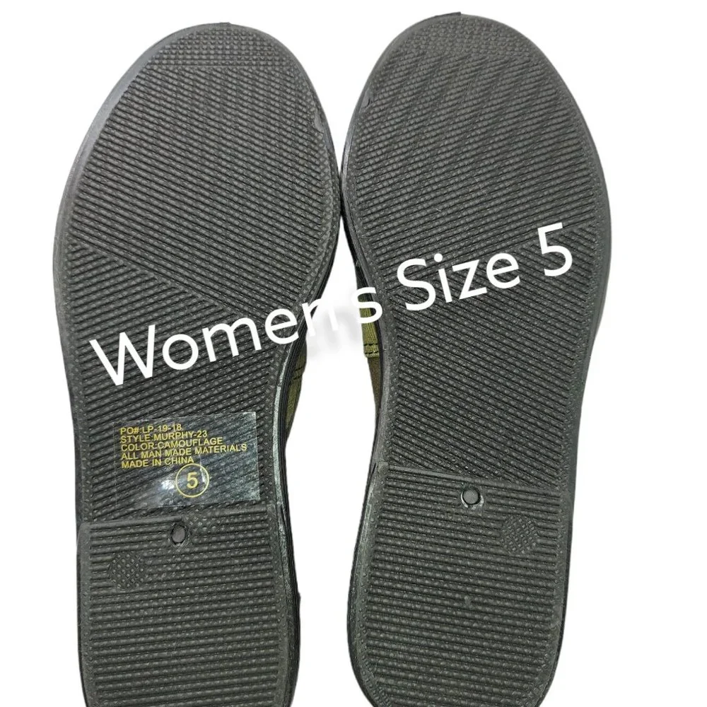 Forever Green Camouflage Flat Slip-on Loafers Women's Size 5